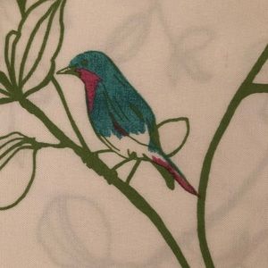 White Cloth Shower Curtain with Birds